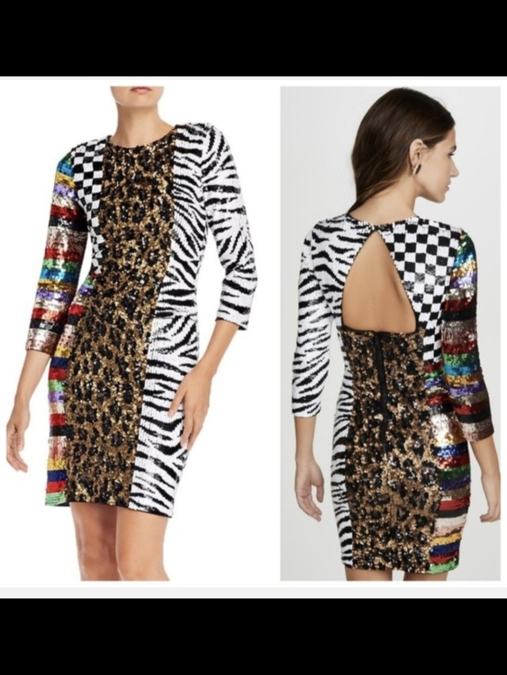 Alice + Olivia Jae Sequin Mini Dress Size 6